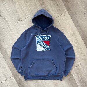 Red Jacket Brand New York Rangers NHL Men's Faded Blue Hoodie - Size XXL / 2XL